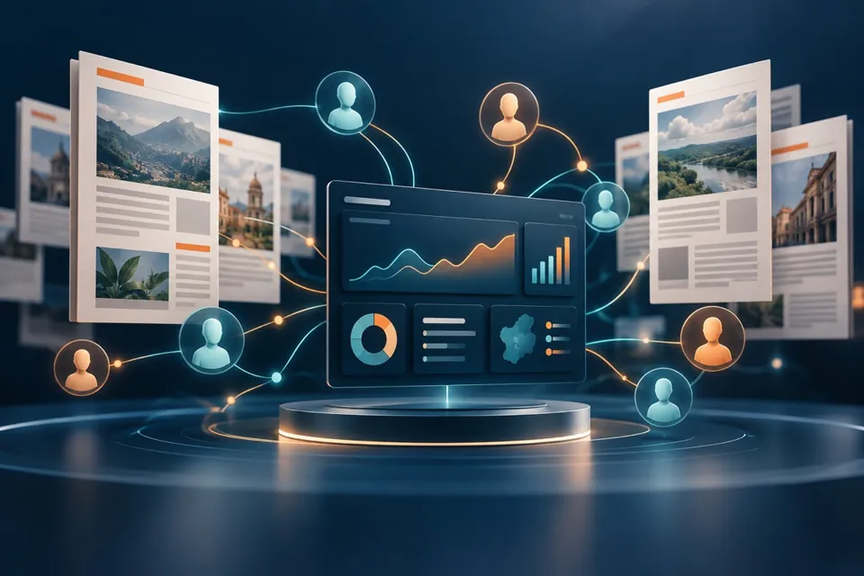 Concept illustration of the Audience Engine for La Patria
